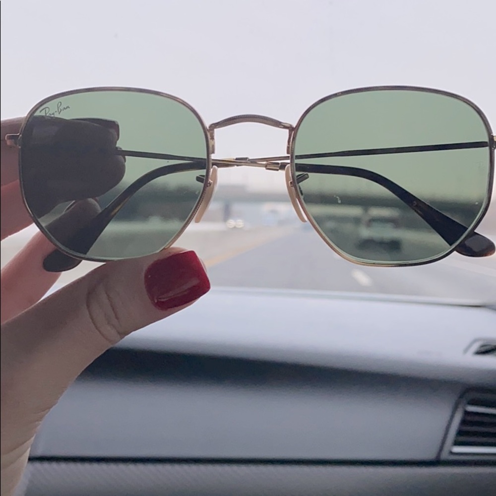 Black & Gold Hexagonal Ray Ban Sunglasses